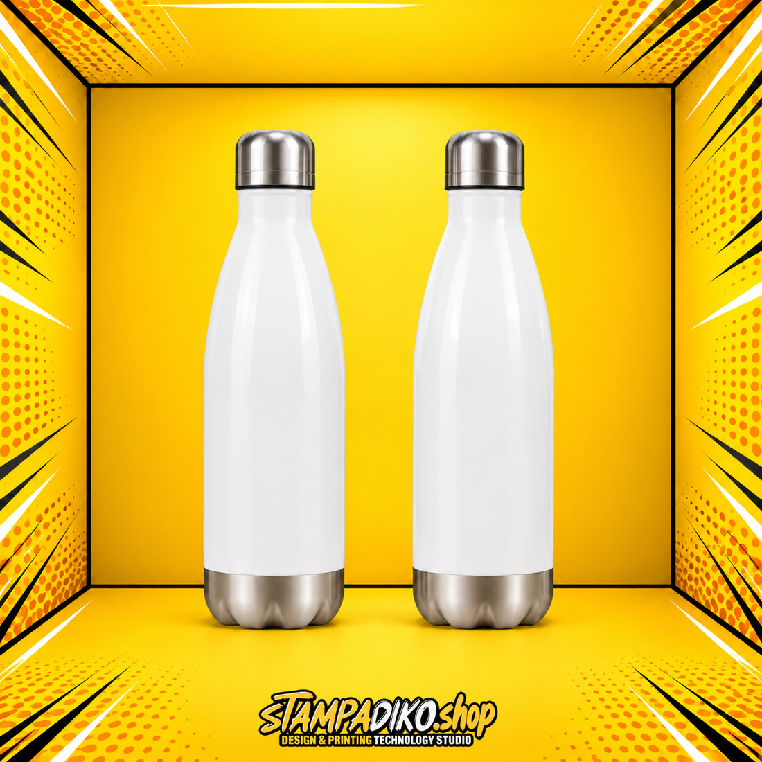 Bowling Bottle 500 ml MET5001 — μπροστινή και πίσω όψη του ίδιου μπουκαλιού