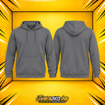 Προσωποποιημένο hoodie χωρίς φερμουάρ Charcoal Gray – εμπρός και πίσω