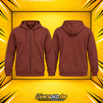 Προσωποποιημένο hoodie με φερμουάρ Burgundy – εμπρός και πίσω
