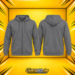 Προσωποποιημένο hoodie με φερμουάρ Charcoal Gray – εμπρός και πίσω