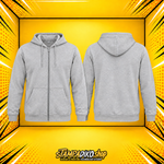 Προσωποποιημένο hoodie με φερμουάρ Heather Gray – εμπρός και πίσω