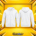 Προσωποποιημένο hoodie με φερμουάρ White – εμπρός και πίσω
