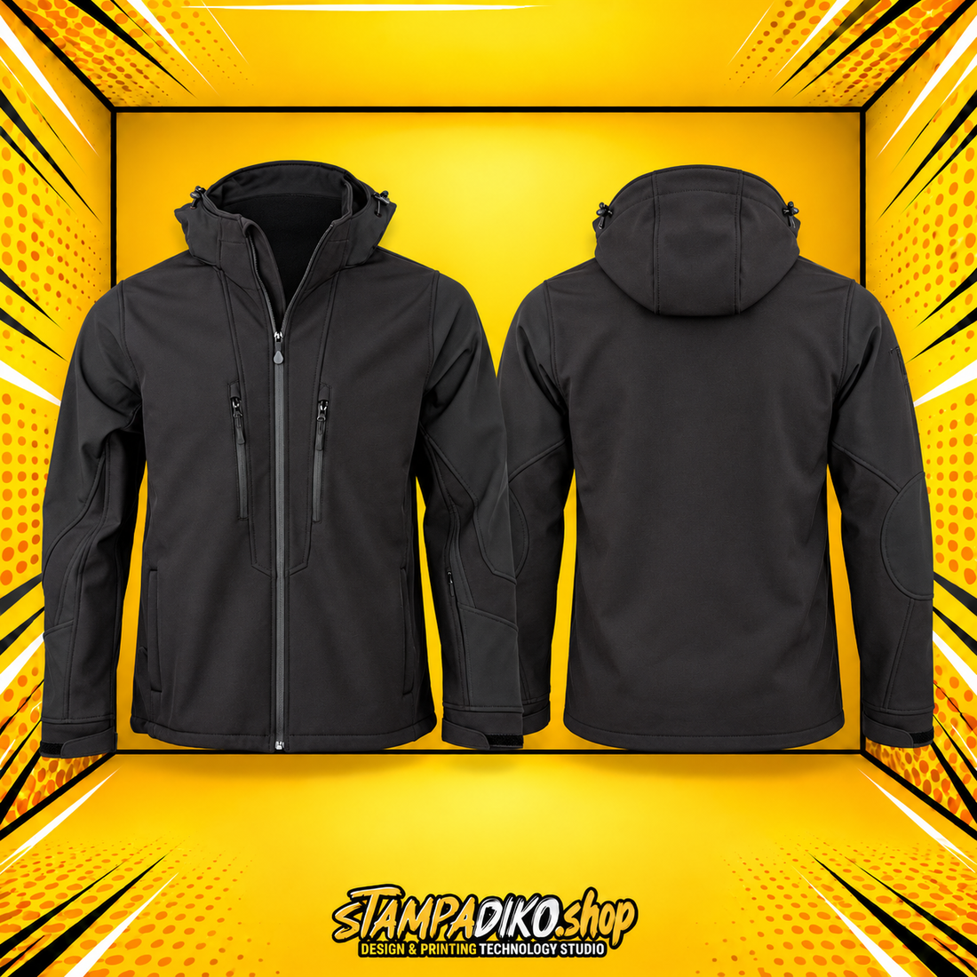 Μπουφάν με Κουκούλα JACKET-00011 Black Black