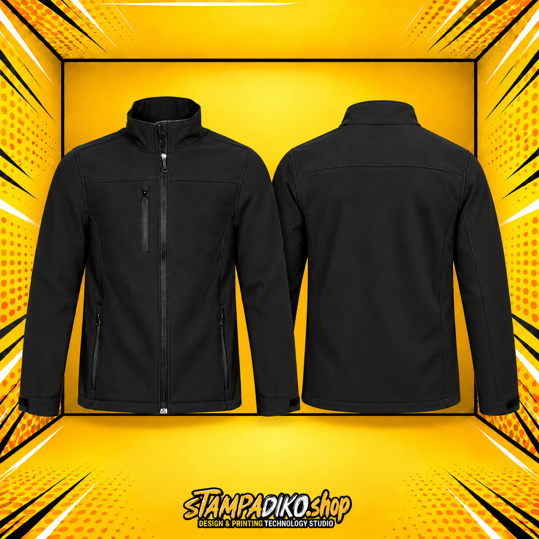 Μπουφάν Softshell JACKET-00520 Black Oversize