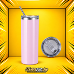 Skinny Tumbler 20oz MET3195 απαλό ροζ — προϊόν και επάνω όψη καπακιού