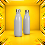Bowling Bottle 500 ml MET5070 γκρι — μπροστινή και πίσω όψη του ίδιου μπουκαλιού