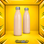 Bowling Bottle 500 ml MET5072 ροδακινί — μπροστινή και πίσω όψη του ίδιου μπουκαλιού