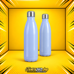 Bowling Bottle 500 ml MET5073 γαλάζιο — μπροστινή και πίσω όψη του ίδιου μπουκαλιού