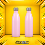 Bowling Bottle 500 ml MET5075 απαλό ροζ — μπροστινή και πίσω όψη του ίδιου μπουκαλιού