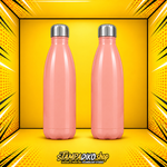 Bowling Bottle 500 ml MET5077 κοραλί — μπροστινή και πίσω όψη του ίδιου μπουκαλιού