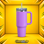 Λιλά Portable Tumbler MET9522 με χερούλι, καπάκι και καλαμάκι