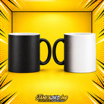 Μαγική κούπα MUG5011 ματ μαύρη — ενδεικτική απεικόνιση πριν και μετά τη θέρμανση, όψη 3