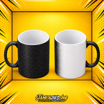 Μαγική κούπα MUG5570 μαύρη glitter Star Sky — ενδεικτική απεικόνιση πριν και μετά τη θέρμανση, όψη 2