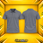 Προσωποποιημένο Polo Shirt Charcoal Gray – εμπρός και πίσω