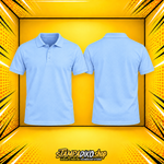 Προσωποποιημένο Polo Shirt Sky Blue – εμπρός και πίσω