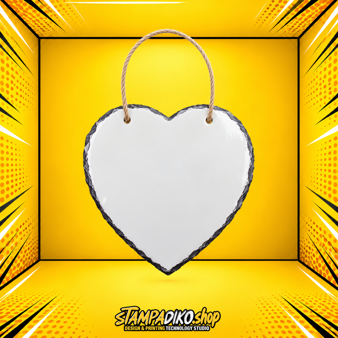 Hanging gloss photo slate heart SLA1050 20x20cm